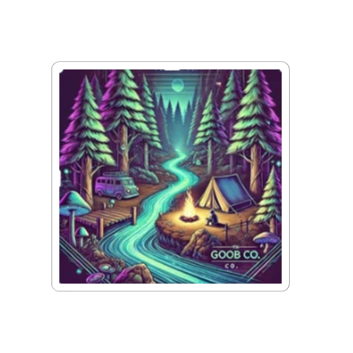forest camping sticker