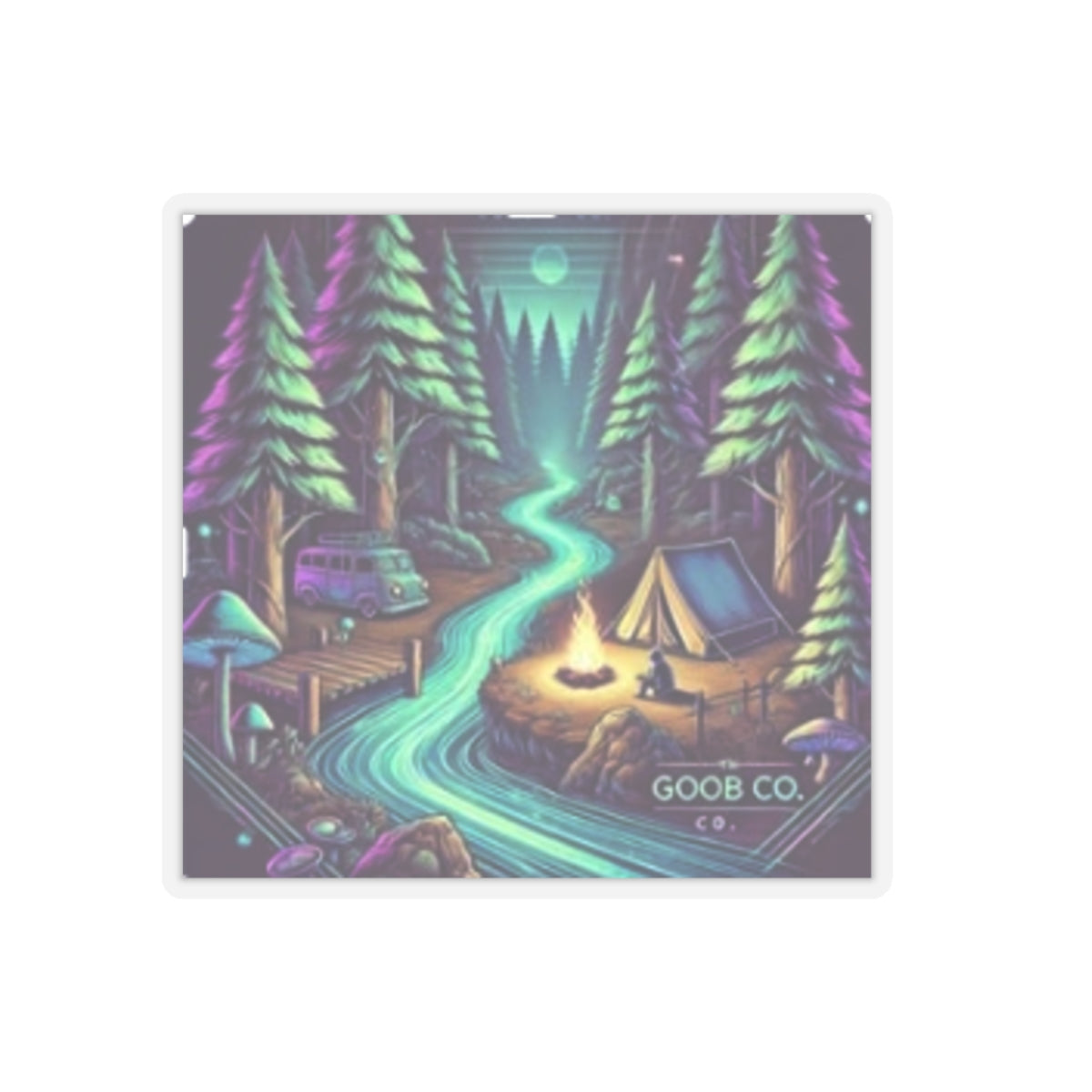 forest camping sticker